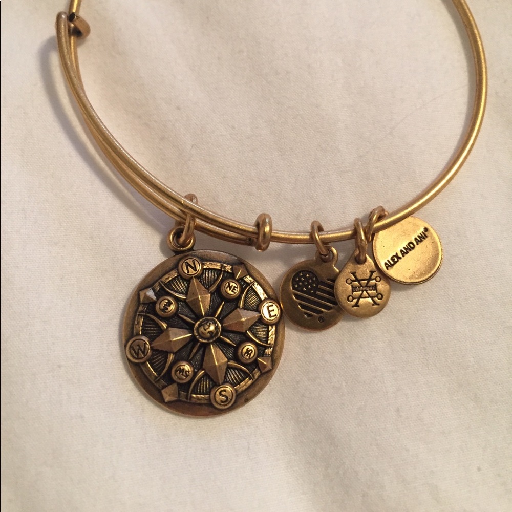 Alex and Ani Compass Adjustable Wire Bangle
